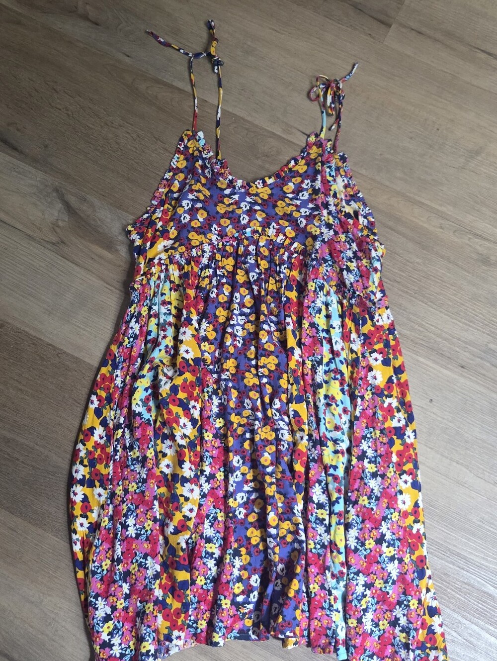 NWT Patrons Of Peace Floral Sundress in Yellow, Pink & Purple Sz M ~ Bin S - Picture 5 of 8
